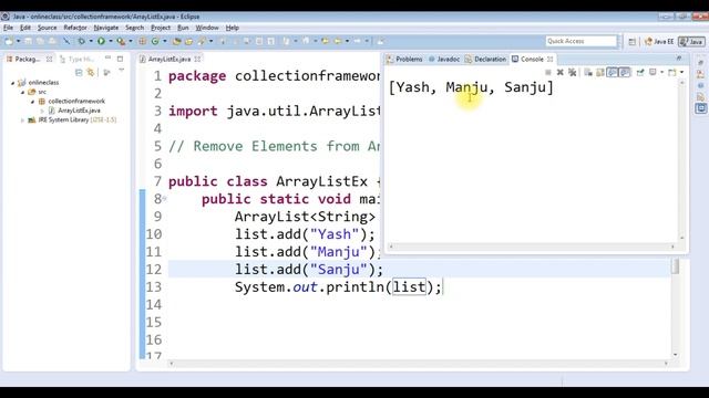 How to remove an element from ArrayList in Java | Java ArrayList remove() Method