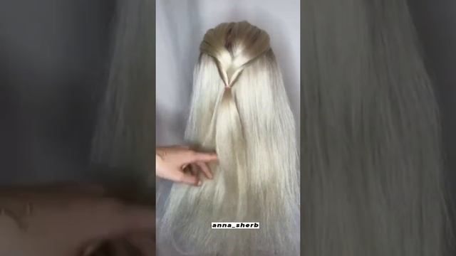 Быстрая легкая прическа на распущенные #shorts #прически #прическипошагово #прическисвоимируками