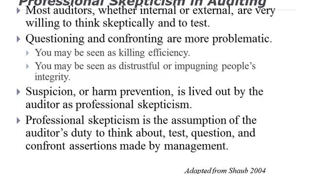 Professional skepticism in auditing