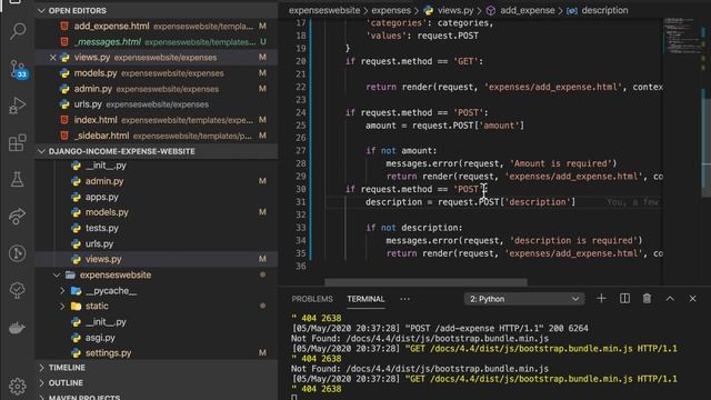 CREATE, READ, UPDATE AND DELETE EXPENSES. Django Project Tutorial [17] смотреть онлайн