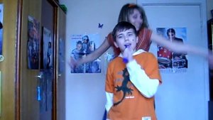Young girl and her brother having fun