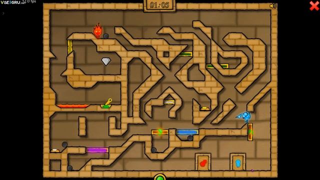 Добротный покат в игре "Огонь и Вода 2: Светлый Храм" уровень 36 смотреть онлайн