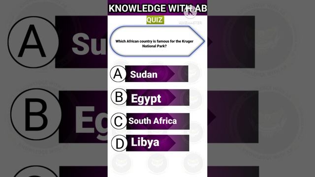 Which African country is famous for the Kruger National Park? #generalknowledge #gk