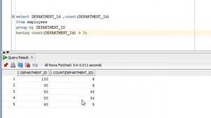 Tutorial#55  Having Clause in Oracle SQL Database| Having Clause in SQL