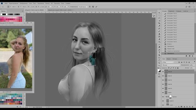 Арт-обработка фото (портрет девушки) смотреть онлайн