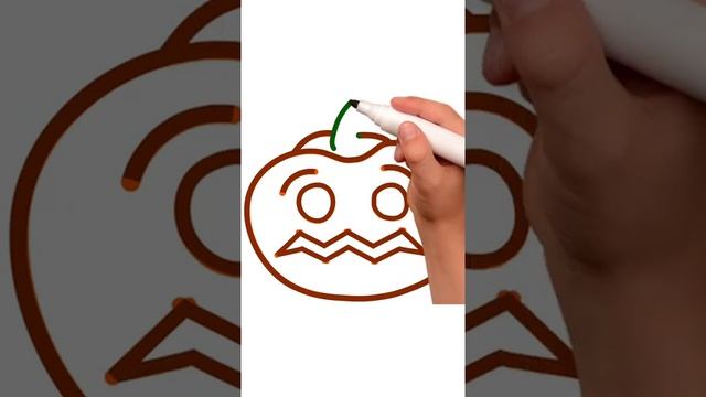 Bolalar uchun Halloween oshqovog'i chizish/Drawing pumpkin for children/Рисунок тыква для детей