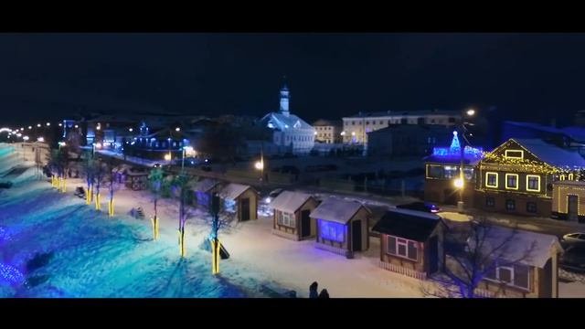 Зимняя Казань! Ночная Казань!Театр Камала!Набережная оз.Кабан