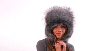 Женская шапка ушанка Чернобурка из эко меха и эко кожи от Animal-hoods.ru