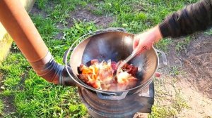ЦАРСКОЕ БЛЮДО БОГРАЧ В КАЗАНЕ НА КОСТРЕ