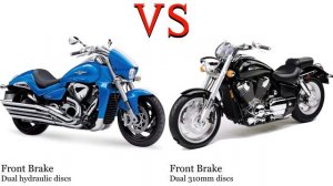 Suzuki Intruder M1800 vs Honda VTX 1800 Test specification comparison
