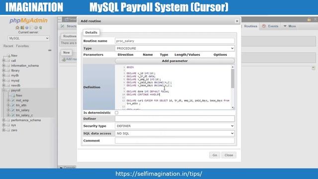 Cursor Uses | Payroll System in MySQL Part 4  #92