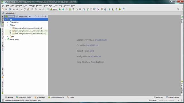 Create project GitLab, then push your code to GitLab by Git and Android Studio
