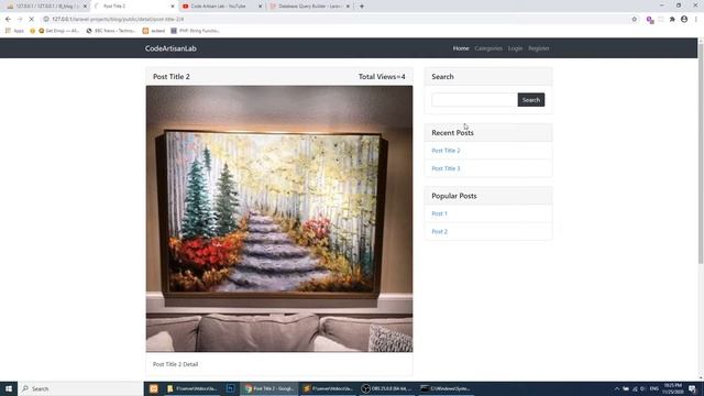 Laravel Tutorials|How to count page views in Laravel|Laravel Blog Website|Laravel 8 Tutorial
