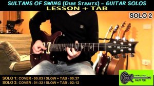 SULTANS OF SWING Guitar Solo TAB Dire Straits LESSON TUTORIAL - First & Final Solos TABS
