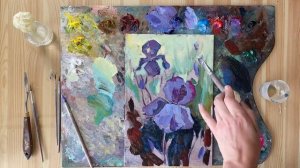 Полный мастер-класс по живописи маслом. Ирисы