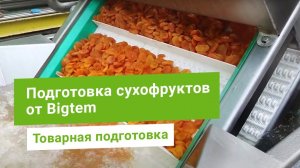 Линия производства сухофруктов от Bigtem. Товарная подготовка - мойка, сортировка, сушка кураги.