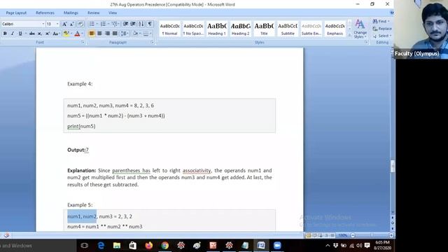 Operators Precedence and expression evaluation in Python смотреть онлайн