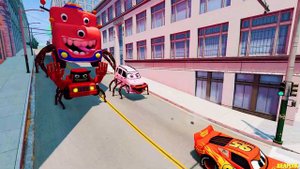 Epic Escape From The Lightning McQueen Spider Eater & Boxy Boo Car Eater | McQueen VS McQueen