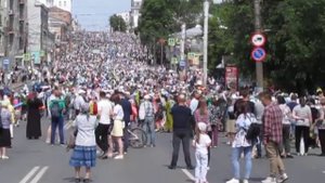 Выход Великорецкого крестного хода из г.Кирова
