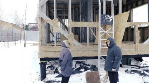 Как обшить каркасный дом ОСБ (наш способ) продолжение...