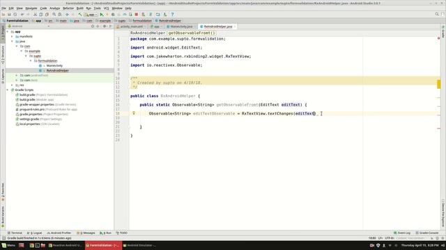 Form validation and Interactive form design using RxAndroid