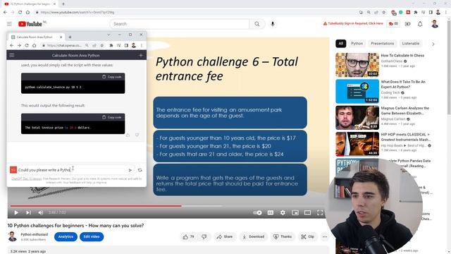 Can ChatGPT solve 10 Python challenges for beginners?