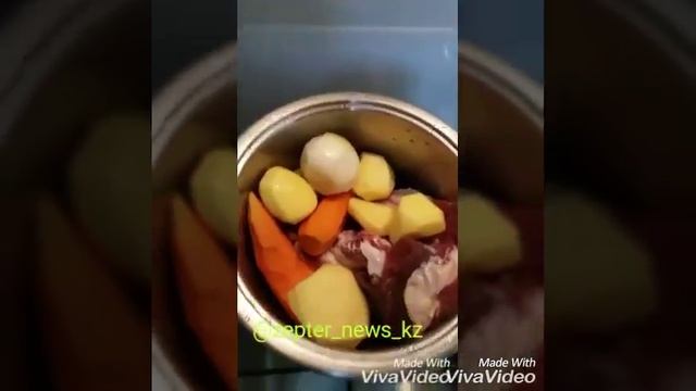 Как сварить мясо в посуде Цептер за 30 минут.  Крышка Синхроклик.  Бешбармак. Cook Zepter. Recipes.