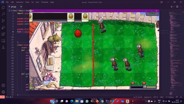 Plants vs Zombies game in Python with source code | Python Projects