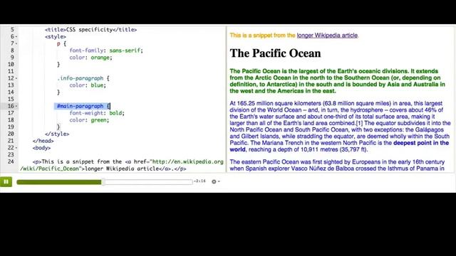 HTML5 and CSS3 Tutorial - CSS specificity Верстка