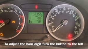 Skoda Roomster 2008 Clock Time Setting Adjustment