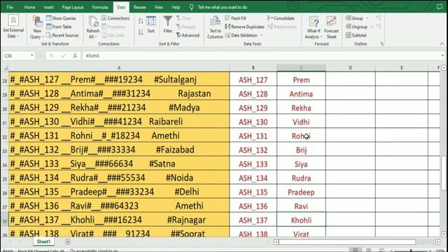 How to Clean Data in Excel | Clean Raw Data | Flash Fill Example | Excel Tutorial in Hindi | #excel