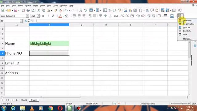 Conditional formatting in Libreoffice calc || in hindi || Part 01