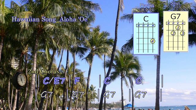 アロハオエ　C調　'Aloha 'Oe' (Key in C)　Let's play & enjoy ukulele!! ウクレレ弾こう！Ukulele chords playing смотреть онлайн