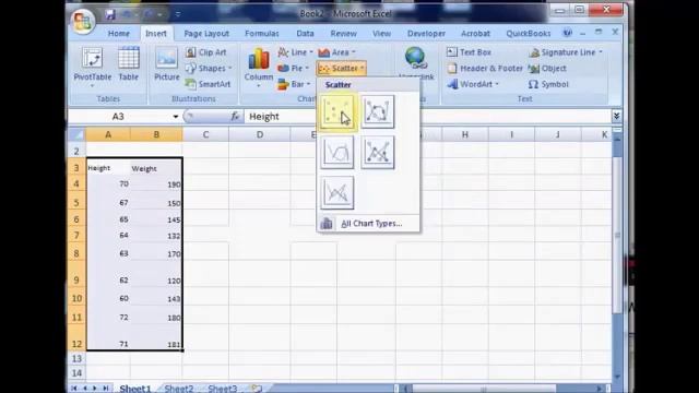Scatter Chart in Excel 2007 смотреть онлайн