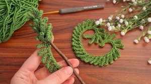 3D?Еловая веточка?? Тот момент конда фантазия творит чудеса?? Идеи вязания крючком?