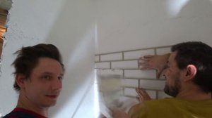 МРАМОР ИЗ ТРАВЕРТИНА + ТРАФАРЕТ ПОД КИРПИЧИ И МОХ