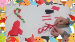 Оригами. Как сделать Новогоднюю гирлянду в виде сердечек.