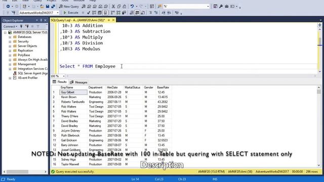 Arithmetical Operators in SQL Server