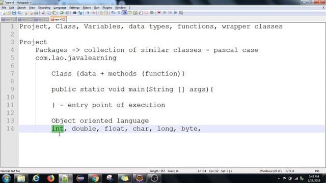 Java Crash course | 02 | Intro | Project,Class,Data Types, Functions,Wrapper Classes