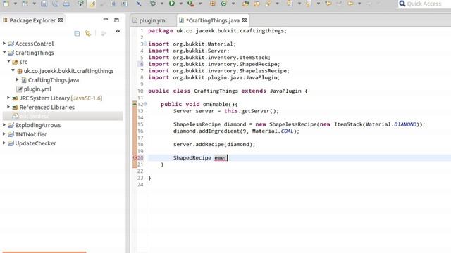 Java Bukkit Plugin Tutorial: Crafting Recipes смотреть онлайн