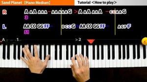 Sand Planet Piano Medium Tutorial easy vocaloid(hachi)｜K2