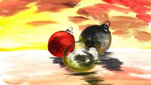 Как нарисовать новогодний натюрморт. Рисуем новогодние игрушки. Рисуем новогодние шарики легко.