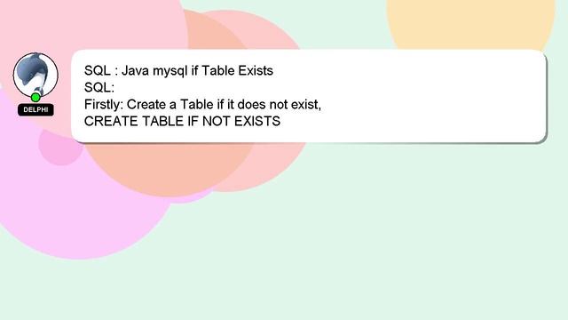 SQL : Java mysql if Table Exists смотреть онлайн