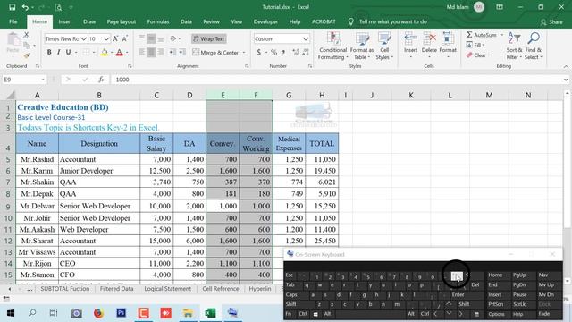 Shortcuts Key-2 in Excel II Excel Bengali