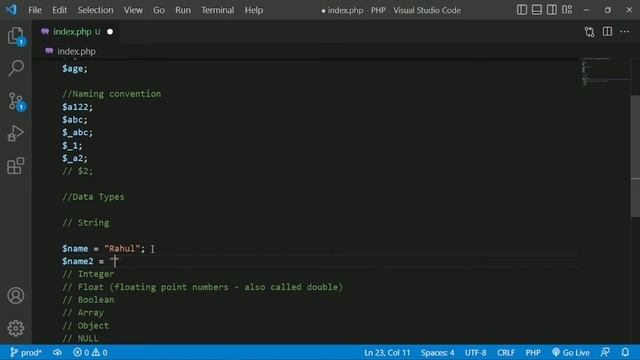 Variables and Data Types in PHP | Basic of PHP
