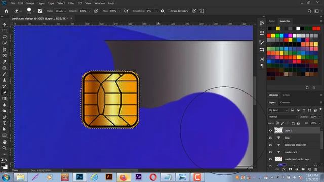 Realistic Credit Card Design in photoshop cc 2020 A to Z Process смотреть онлайн