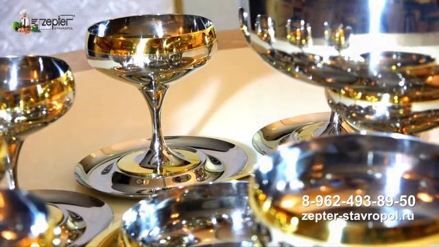 Роскошные бокалы Baron Zepter с золотым декором смотреть онлайн