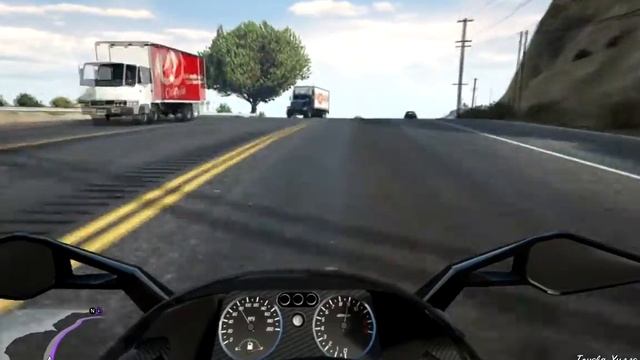 GTA V на мото по встречке смотреть онлайн