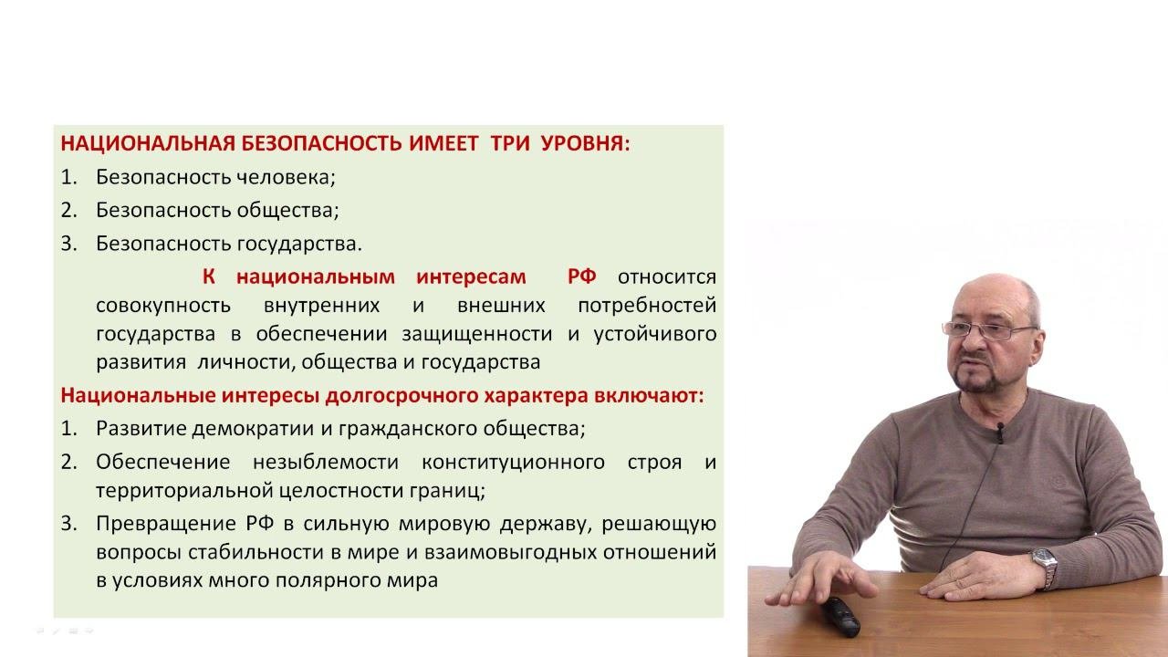 Компоненты национальной безопасности РФ