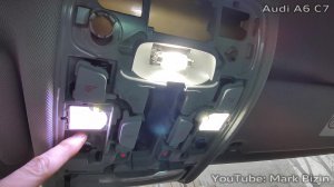 LED подсветка салона Audi A6 C7 (лампочки с обманками canbus) / LED interior lighting for Audi A6C7